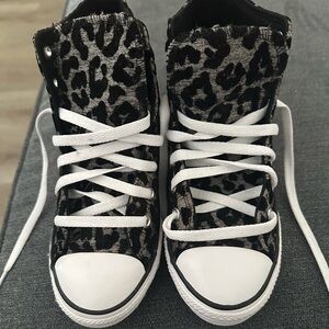 Girls Leopard Converse Sneakers
